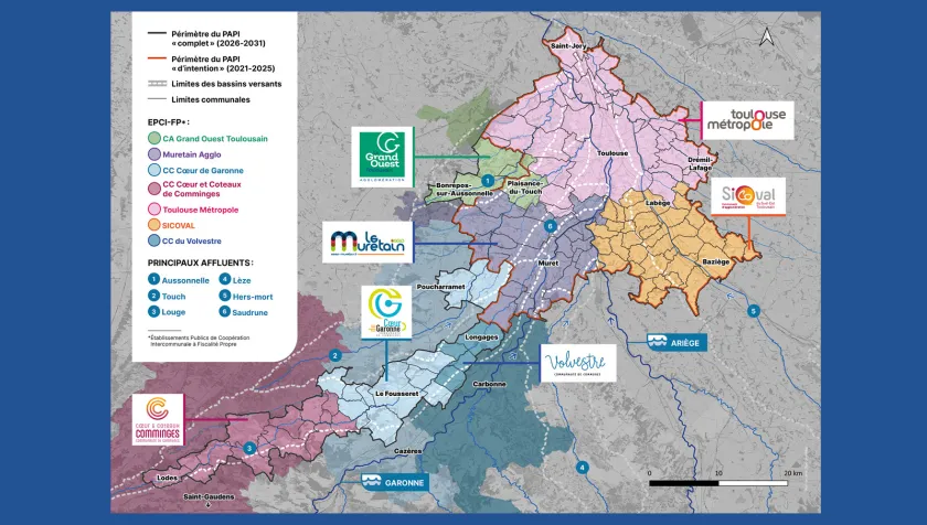 La carte du Programme d’Actions de Prévention des Inondations (PAPI) 2026-2031 couvre 129 communes